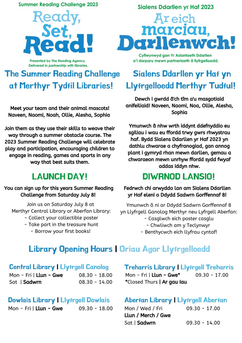 WellbeinMerthyr's tweet photo. Have you joined Merthyr's Summer Reading Challenge yet?! Get started at your local library!
Ydych chi wedi ymuno Γ’ Sialens Ddarllen yr Haf Merthyr eto?! Dechreuwch yn eich llyfrgell leol!
#wellbeingmerthyr #summerreadingchallegne #readysetread #merthyrlibraries https://t.co/BAP9lWaq33