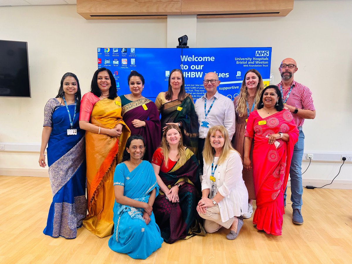 KTPuhbw's tweet photo. Nothing says Building belonging like your team sharing their culture with you and dressing you in their traditional attire 🫶🏻 
Another fabulous day at our Cultural Event in Weston! @JoyceVRodriguez @ravmeelu @MercyGeorge2929 @hannahparker04 @UhbPeter #StayAndThrive https://t.co/EdvFBug8LK