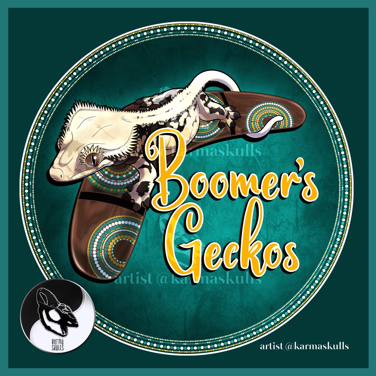 Logo illustration for Boomer’s Geckos!

Currently taking deposits for August bookings, DM to get booked in, scattered dates available!

#karmaskulls #illustration #illustrator #procreateartist #ArtistOnTwitter