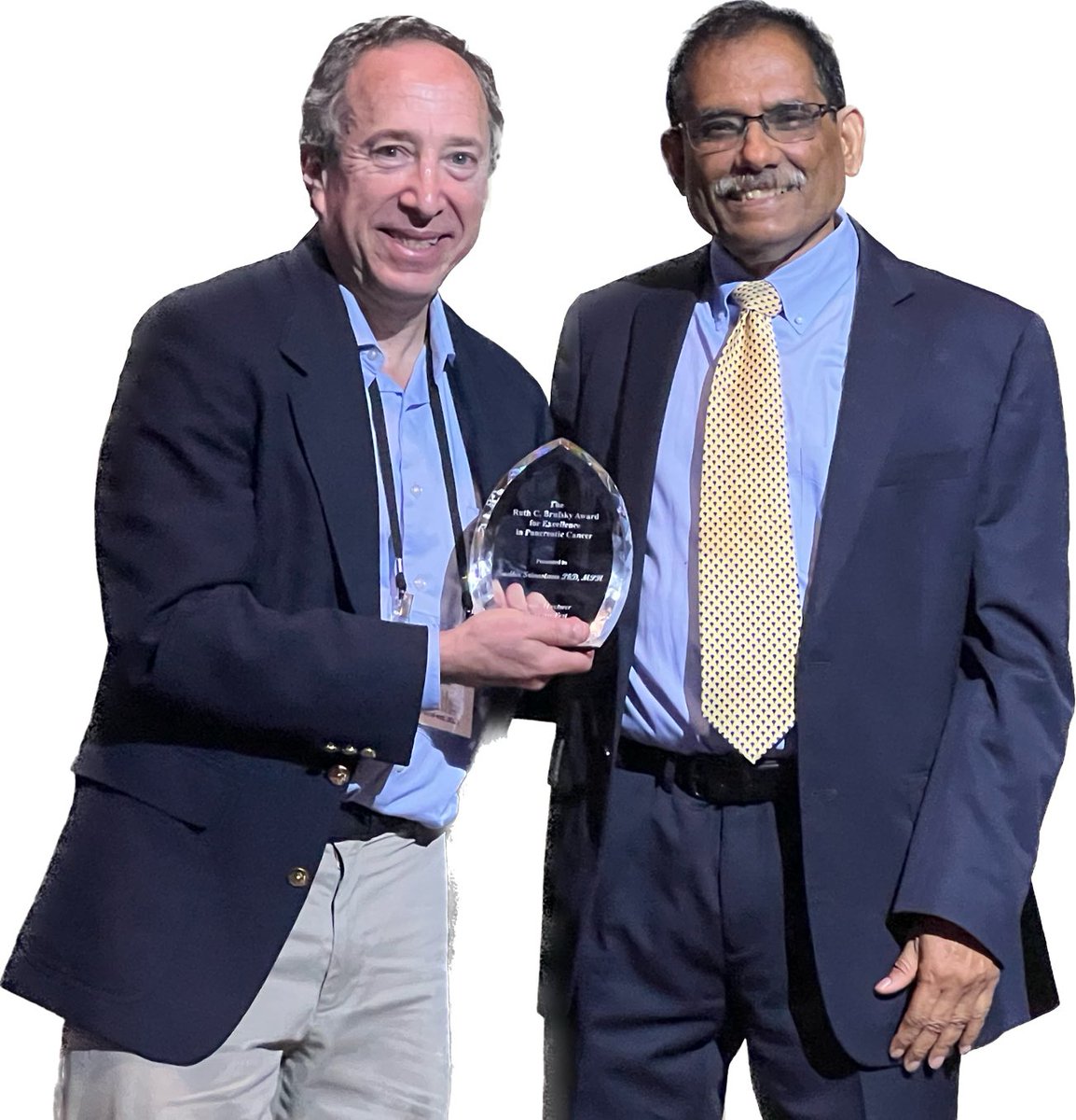 sadhu1012's tweet photo. Receiving Ruth Brufsky award from Randy Brand. It’s really remarkable and an honor to join the league of past recipients of this prestigious ward. Most importantly, it’s first time I awarded to a Ph.D. #pancreasfest, #ruthbrufsky, #nciprevention https://t.co/qK5t3huPin