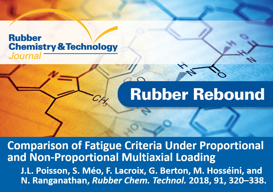 Rubber Chemistry & Technology Journal (@rubberchemtech) on Twitter photo A short bounce back to 2018 for this week's #RubberRebound paper by Poisson et al. on comparison of fatigue criteria under proportional and non-proportional multiaxial loading. Open access for a week so you can check it out:
meridian.allenpress.com/rct/article/91…
<a href="/RubberDivision/">Rubber Division, ACS</a> A short bounce back to 2018 for this week's #RubberRebound paper by Poisson et al. on comparison of fatigue criteria under proportional and non-proportional multiaxial loading. Open access for a week so you can check it out:
meridian.allenpress.com/rct/article/91…
<a href="/RubberDivision/">Rubber Division, ACS</a>