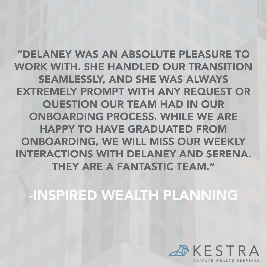 KestraPWS's tweet photo. Big shout out to Team Members Delaney Kenner and Serena Kokka for their exceptional service to Inspired Wealth Planning. #Teamwork 🌟 https://t.co/01DBX8oAVF