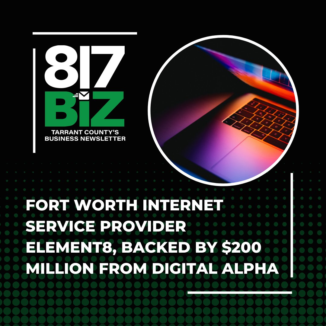 Internet service provider Element8 (Fort Worth), backed by $200 million from Digital Alpha, has made an investment into Wisper ISP, led by Nathan Stooke. The partnership strengthens Element8's commitment to expanding high-speed broadband access across the U.S.