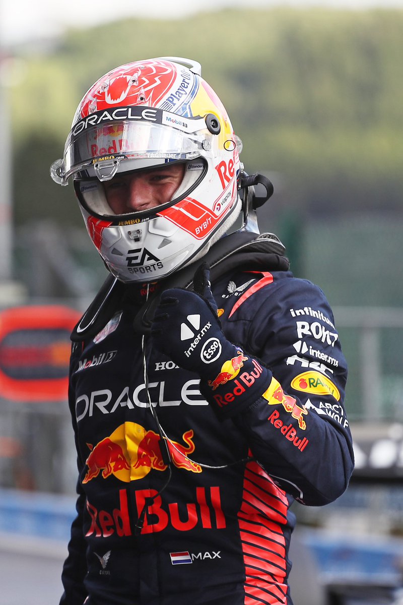Max33Verstappen's tweet photo. Great start @redbullracing 💪 But still a lot of work to do this weekend ☝️

Thank you everyone for supporting us, especially all of you that stayed out there in the rain today 🇧🇪 #KeepPushing https://t.co/bpKfRVQEbM