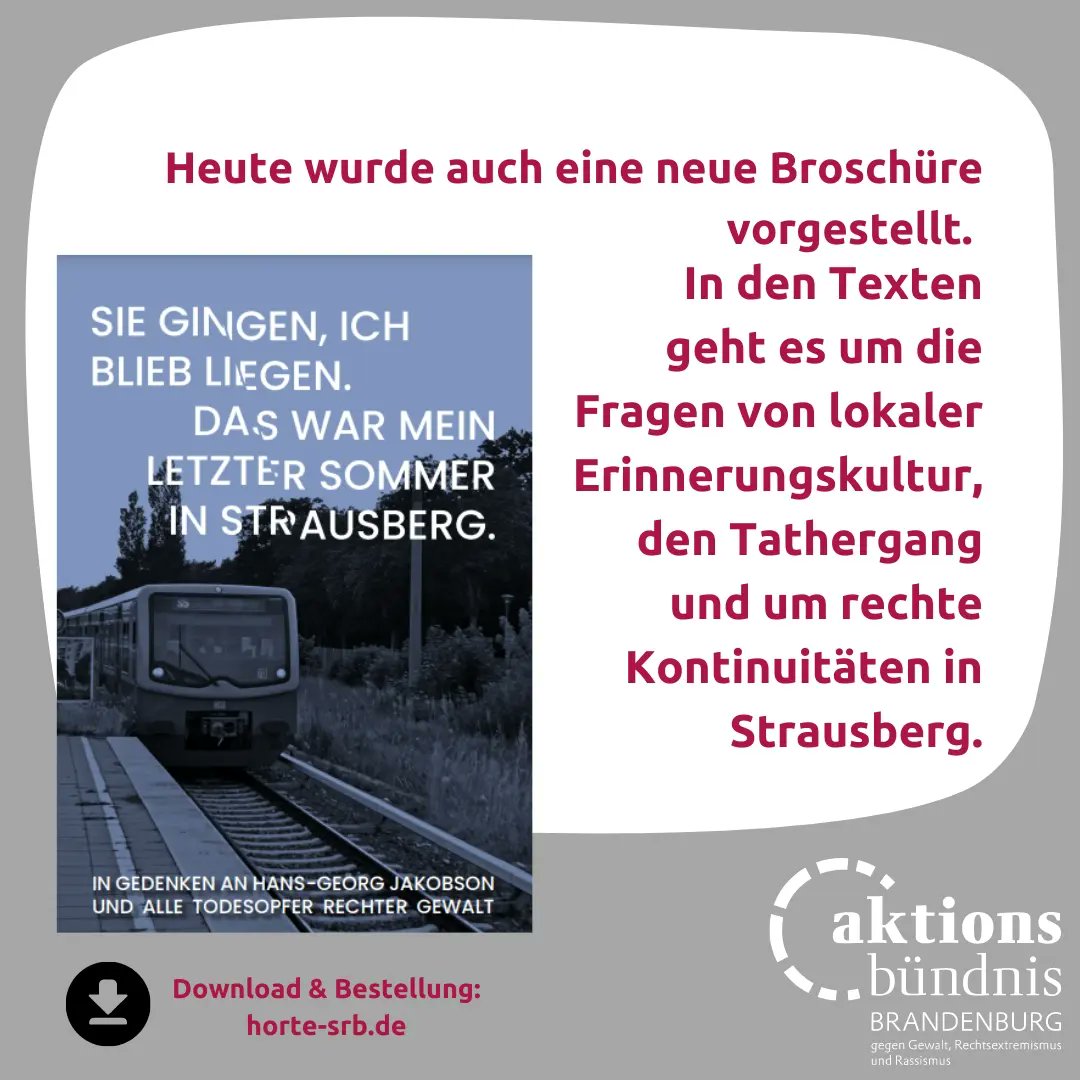 ab_brandenburg's tweet photo. Heute fand in #Strausberg eine Gedenkveranstaltung zum 30. Jahrestag des Angriffs auf Hans-Georg Jakobson statt. In zahlreichen Redebeiträgen wurde an den Mord durch Neonazis an dem Wohnungslosen 1993 gedacht. Eine Gedenkinitiative bemüht sich um ein festen Gedenkort am Bahnhof. https://t.co/V0JYS3V8PY