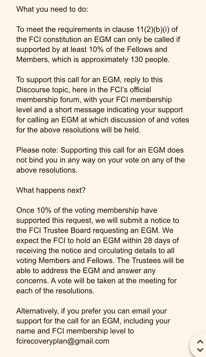 .@ukfci has faced some challenging times. If you’re a fellow or member you can support the EGM call through this link discourse.digitalhealth.net/t/fellows-memb…

More details👇🏼  #digitalhealth #CCIO #NHS #healthtech @NHSDigAcademy

If you prefer to email see the last page of the letter