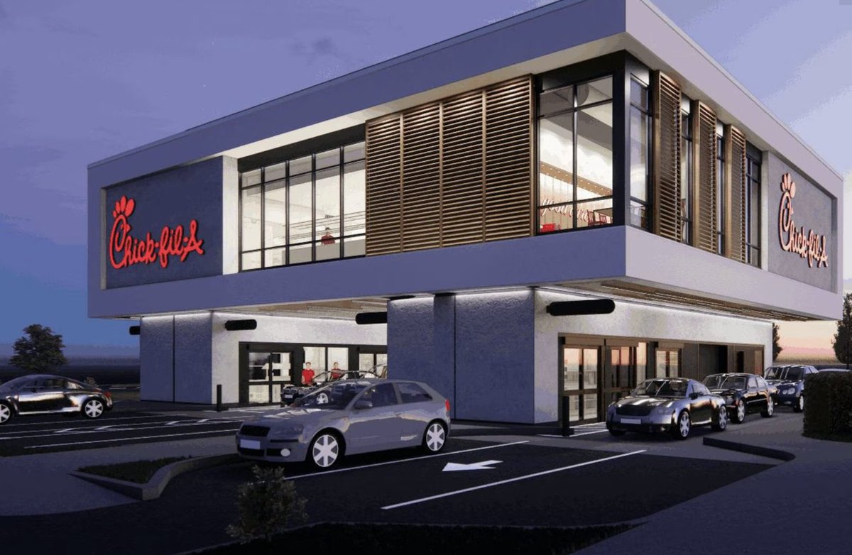 Chick-Fil-A will open a new drive-thru concept in Atlanta in 2024. It will be a two-story location with the kitchen on the 2nd floor.