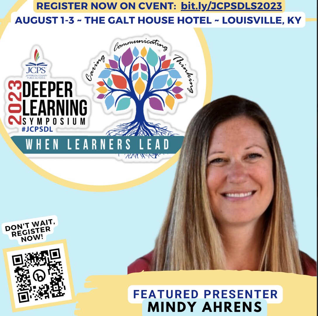 JCPS Academic Innovation (@jcpsinnovation) on Twitter photo Come create with Charity and <a href="/mindyahrens1/">Mindy Ahrens</a>!
Charity & Mindy will be leading sessions around PBL, Creating projects, and cultivating a PBL-Friendly Eco System!
Learn more about their session's and register for DLS 2023 using Cvent: bit.ly/JCPSDLS2023 Come create with Charity and <a href="/mindyahrens1/">Mindy Ahrens</a>!
Charity & Mindy will be leading sessions around PBL, Creating projects, and cultivating a PBL-Friendly Eco System!
Learn more about their session's and register for DLS 2023 using Cvent: bit.ly/JCPSDLS2023