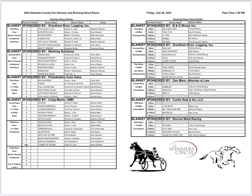 Friday’s Racing Schedule!🏇