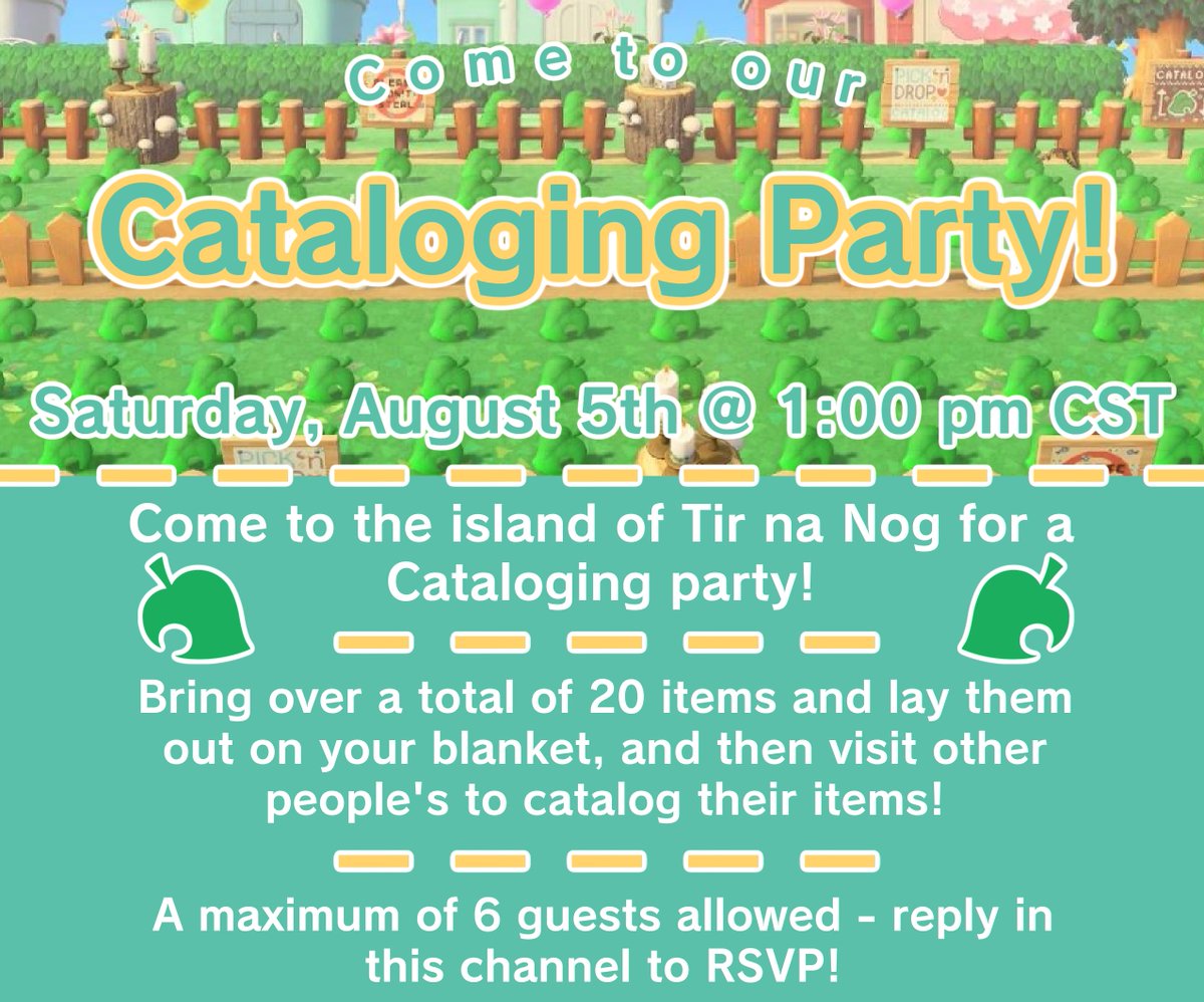 RaeFaeACNH's tweet photo. Come to our cataloging party!

In a little more than a week I'll be hosting a cataloging party in the Tad's Tavern Discord! Bring 20 items to contribute and then catalog other players items, too ☺️ 

Go to https://t.co/baJLR1uI33 to join us! #ACNH #acnhdiscord #acnhfriends https://t.co/zpsGqsqbTJ