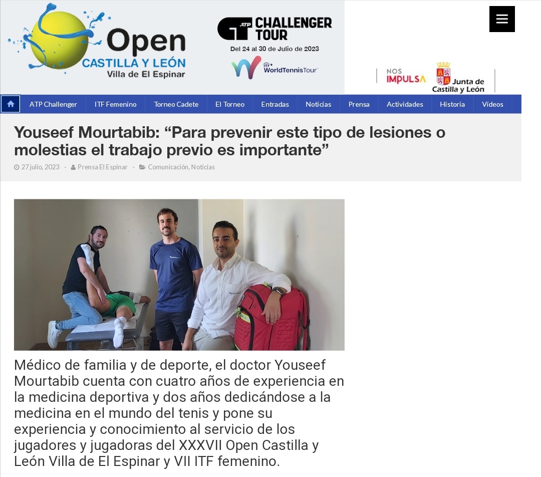 👨‍⚕️ El Dr @YMourtabib responsable médico en el @Tenis_Espinar cuenta cómo son los Servicios Médicos en el Torneo. teniselespinar.com/joseph-mourtab…