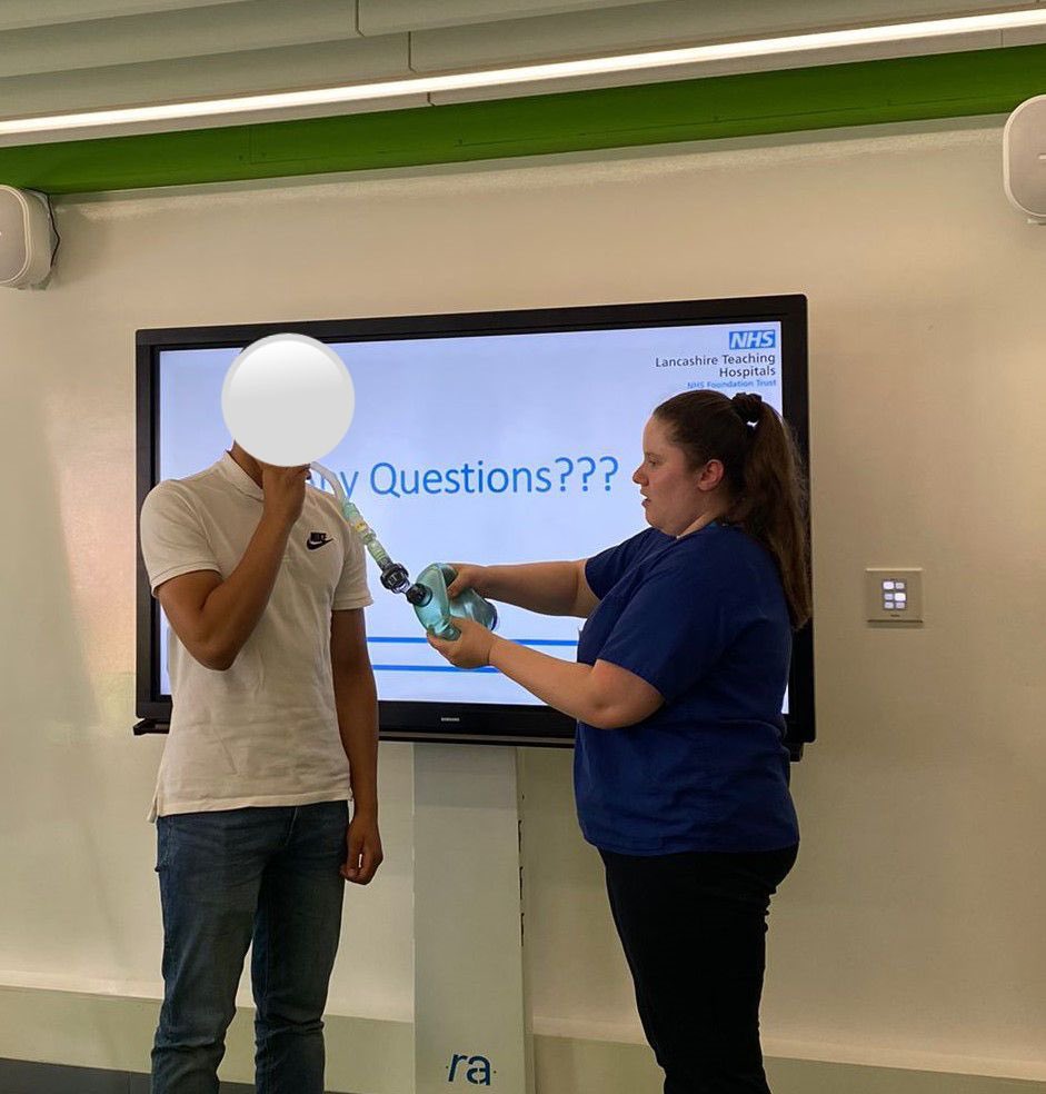 LavinSiobhain's tweet photo. Parklands school students last week learning about the physiotherapy profession @LancsHospitals and the fun that comes along with it! 🩼🦼🫁 https://t.co/YJRjkTxByv