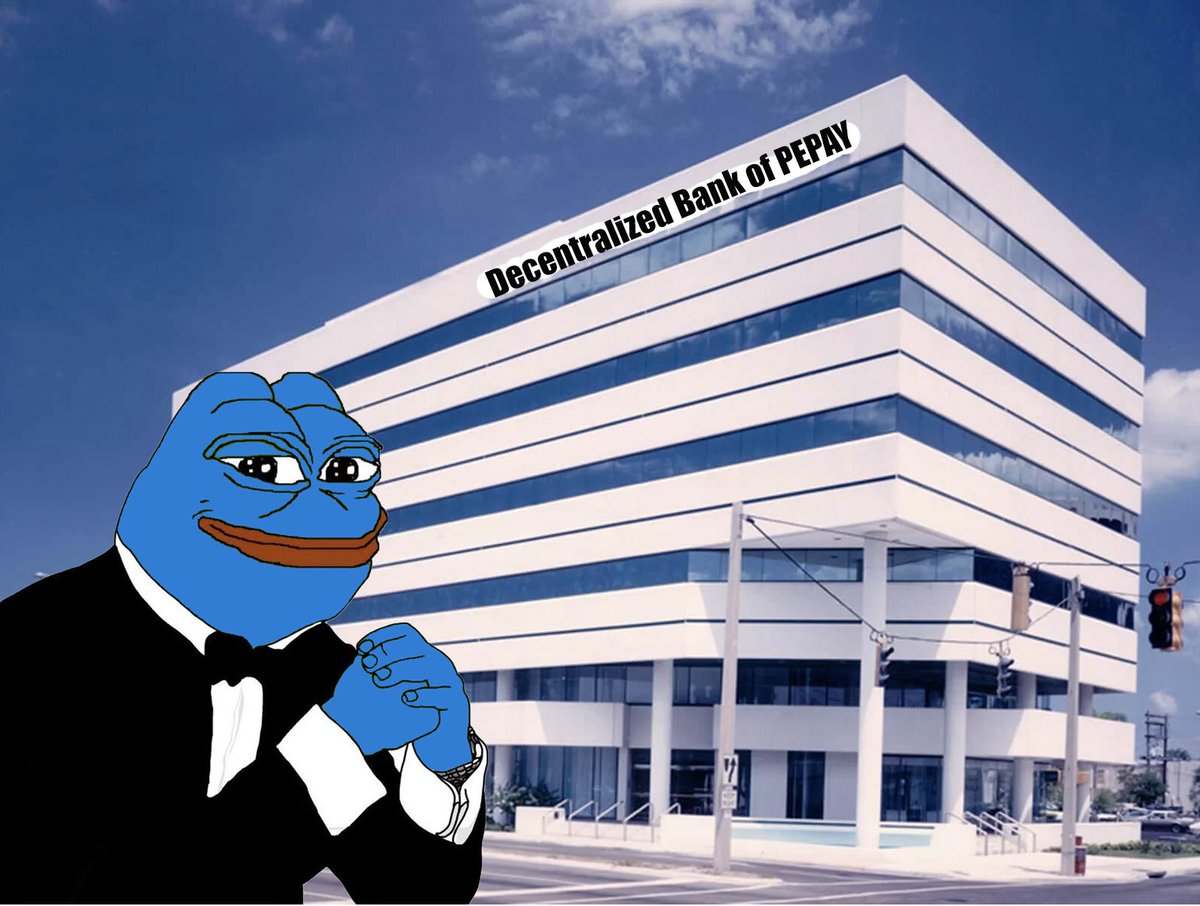 pepaycoineth's tweet photo. Decentralized Bank of $PEPAY 🔵🐸

Make your $PEPE bank 💰for you‼️

@pepecoineth $PEPAY #UpOnly #PEPE #PEPECOIN #PEPEGAINS #PEPEARMY 
#memecoin  #cryptocurrency https://t.co/lbsMyrwd2q