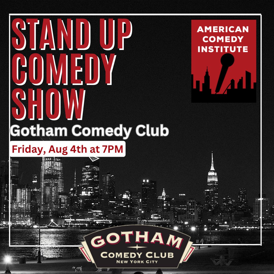 Our next graduation show from July workshop is coming up! Come on out for a night of laughs with the brightest new stars of comedy ! ✨✨

Get your tickets at americancomedyinstitute.com/in-person-show…

#americancomedyinstitute #gothamcomedyclub #stephenrosenfield #masteringstandupthebook