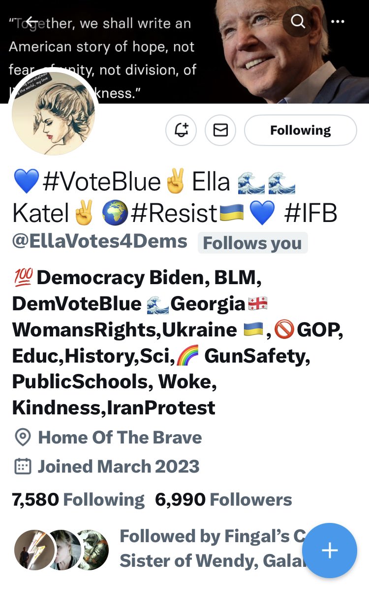 Ella @EllaVotes4Dems is 10 away 7K RT