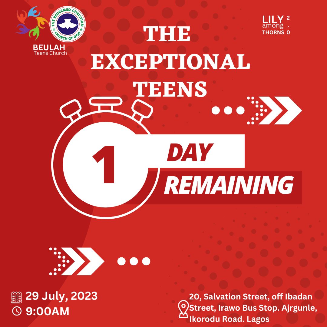 BeulahTeens's tweet photo. "Oh come, let us worship and bow down; let us kneel before the Lord, our Maker!"

― Psalm 95:6.

It's tomorrow!🤯
One of the largest gatherings of Teenagers in Irawo!! Lily Among Thorns 2.0 is less than 24hrs to going live!🤩🤩 https://t.co/sUCAClqr1e