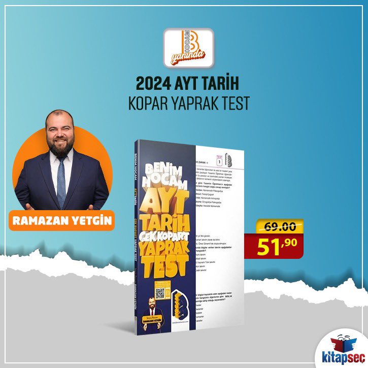 ✍️Ramazan Yetgin
📚Haftanın Yazarı
📖 Ayt - KPSS
📦249₺ üzeri KARGO da BEDAVA!
🏠 Kapıda Ödeme Seçeneği
💳 Kredi Kartına 9 Taksit imkanı

#RamazanYetgin #HaftanınYazarı #KPSS #Ayt #kitapseç #kitapseccom