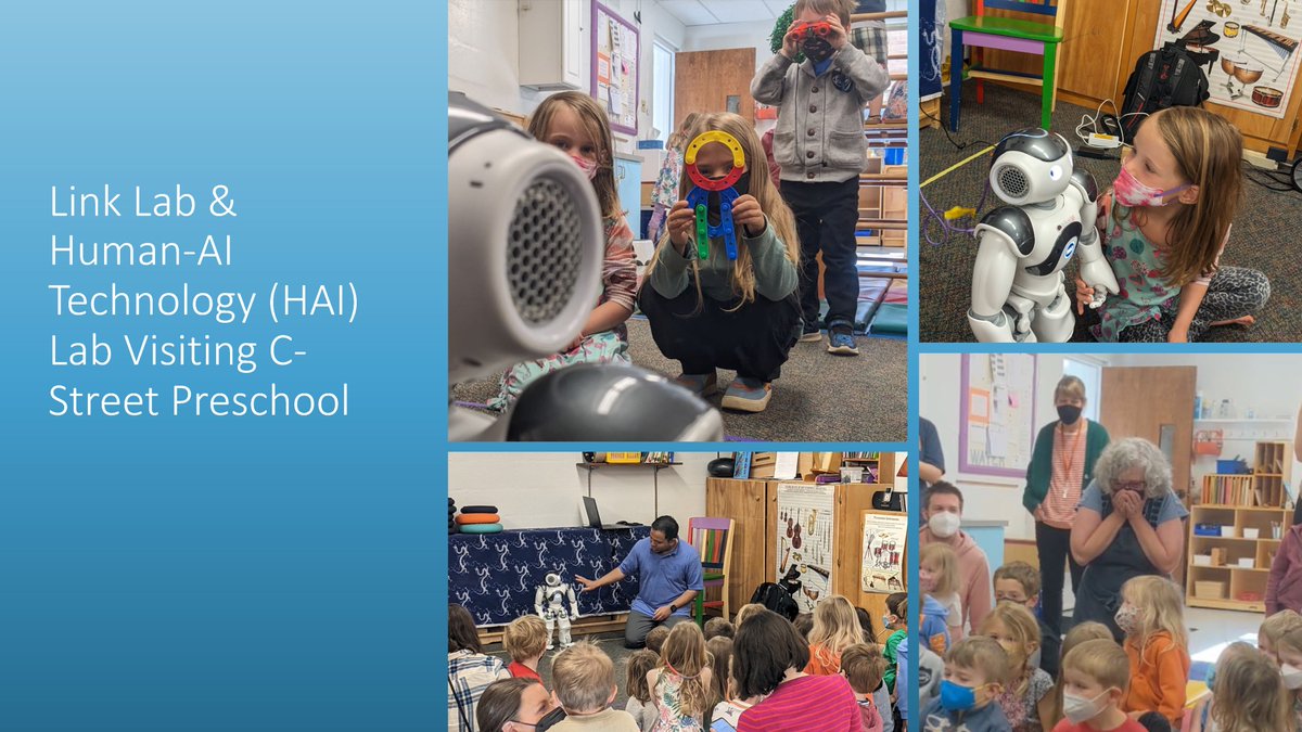 UVALinkLab's tweet photo. Sudhir Shenoy (advised by Afsaneh Doryab) took a memorable journey to C-Street Preschool. Sid's groundbreaking research delves into Human-AI interactions, specifically using AI tech to comfort &amp; distract kids prior to undergoing stressful medical procedures. @UVAEngineers https://t.co/42igT1goyi