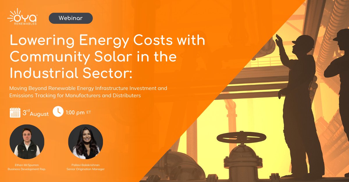 Community solar is the best solution for building sustainable operations. Lower your power bills with no capital expenditure. Join us August 3rd to learn how how community solar can help you reduce your energy expenses and support your goals. Register now bit.ly/3QgAGGE