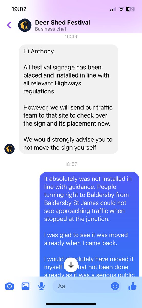 Rep_rehensible's tweet image. I’m glad this was rectified swiftly and nobody crashed. The original placement was seriously dangerous.

@DeerShed you still owe me a thank you for pointing it out. Had there been a crash as a result you could well have been liable.