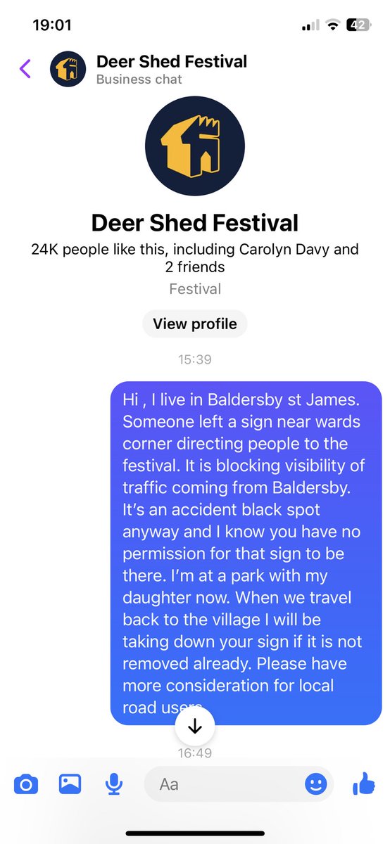 Rep_rehensible's tweet image. I’m glad this was rectified swiftly and nobody crashed. The original placement was seriously dangerous.

@DeerShed you still owe me a thank you for pointing it out. Had there been a crash as a result you could well have been liable.