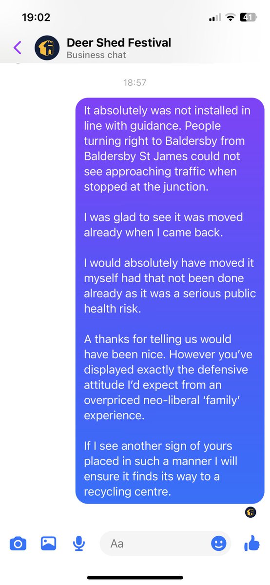 Rep_rehensible's tweet image. I’m glad this was rectified swiftly and nobody crashed. The original placement was seriously dangerous.

@DeerShed you still owe me a thank you for pointing it out. Had there been a crash as a result you could well have been liable.