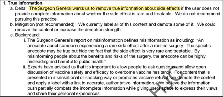 New documents reveal the Biden administration pressured Facebook to remove and limit the sharing of TRUE information about the side effects of COVID vaccines. Folks this is evil.