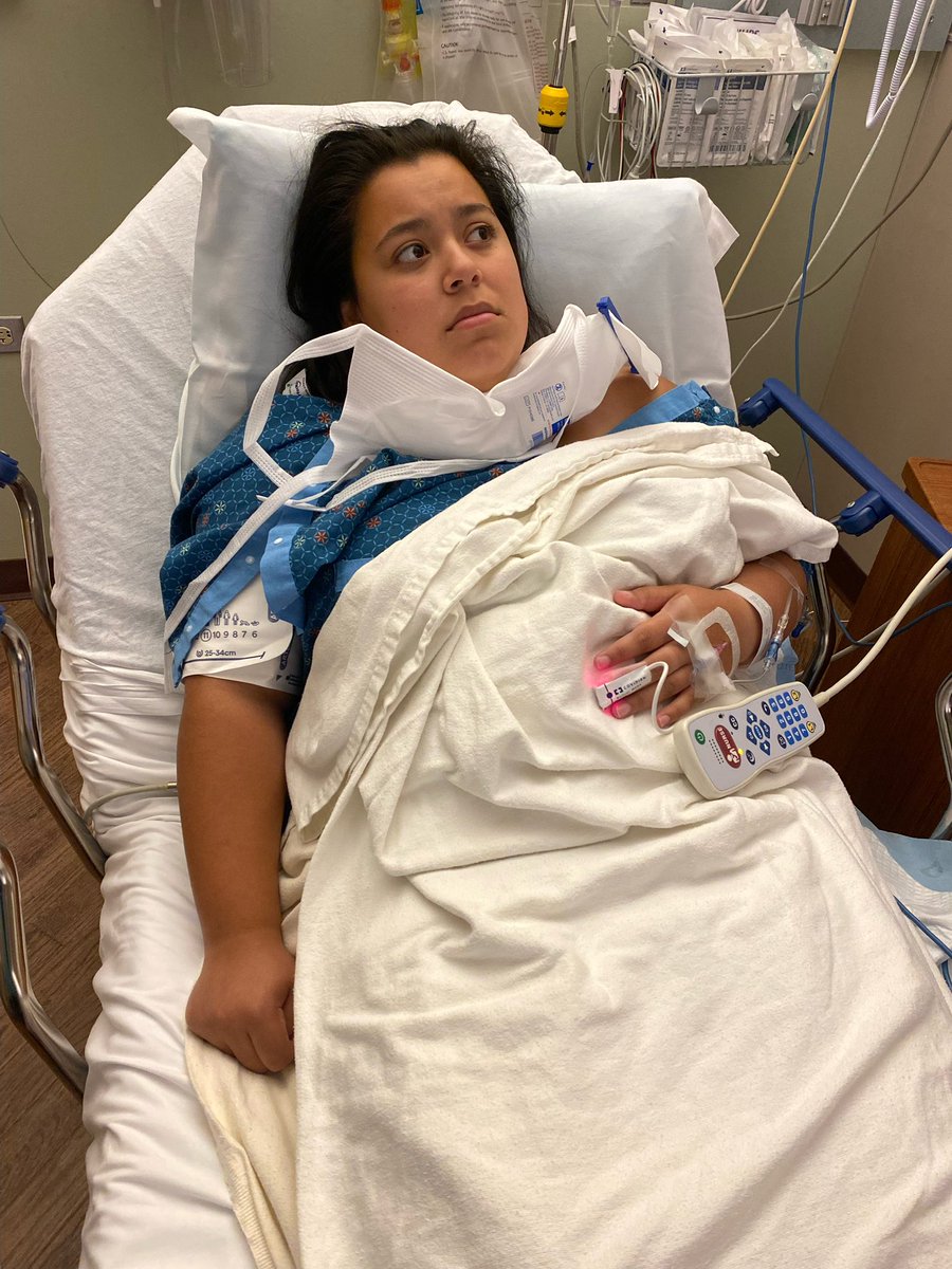 Hawkeyegold2020's tweet photo. She made it through surgery🥳. Nothing but liquids and apple sauce for the next couple of weeks, tonsils suck😑. @acalvillo14 @calvillo_gus @C_Romero77 https://t.co/tRMwVZsHIQ