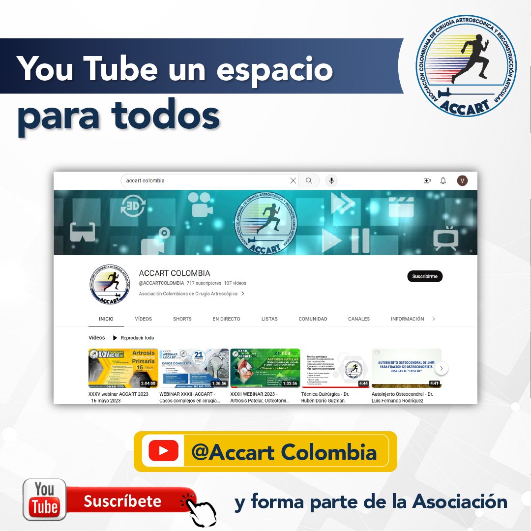 Con los videos de nuestros congresos, webinars y demás eventos, hemos construido un espacio para ti. Te invitamos a suscribirte en nuestro canal de YouTube y formar parte de nuestra Asociación

Link en Bio
ACCART Bien Hecho!