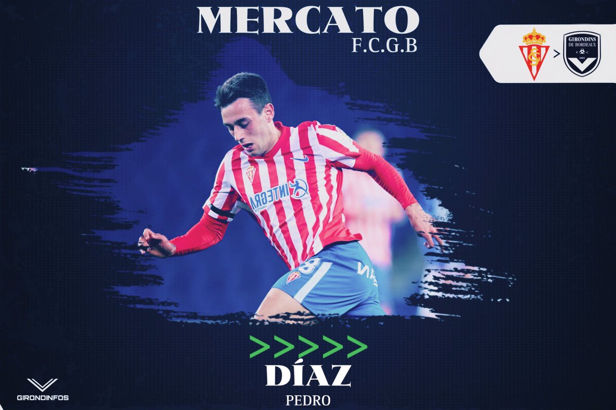 Girondinfos's tweet photo. 🚨Les @girondins ont trouvé un accord avec le @RealSporting pour le transfert du milieu de terrain 🇪🇸 @pechdiaz_10 !

Ce milieu relayeur de 25 ans vient pour amener son expérience et sa technicité à l’entre-jeu Bordelais 🔵⚪️ https://t.co/L2aWdQQZUH