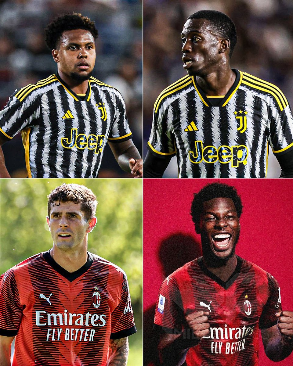 usmntonly's tweet photo. Serie A is must-see TV for USMNT fans this season 🍿

🇺🇸 Christian Pulisic | AC Milan
🇺🇸 Yunus Musah | AC Milan
🇺🇸 Weston McKennie | Juventus
🇺🇸 Tim Weah | Juventus

CAN'T WAIT 🔥 https://t.co/z56yAy26R6