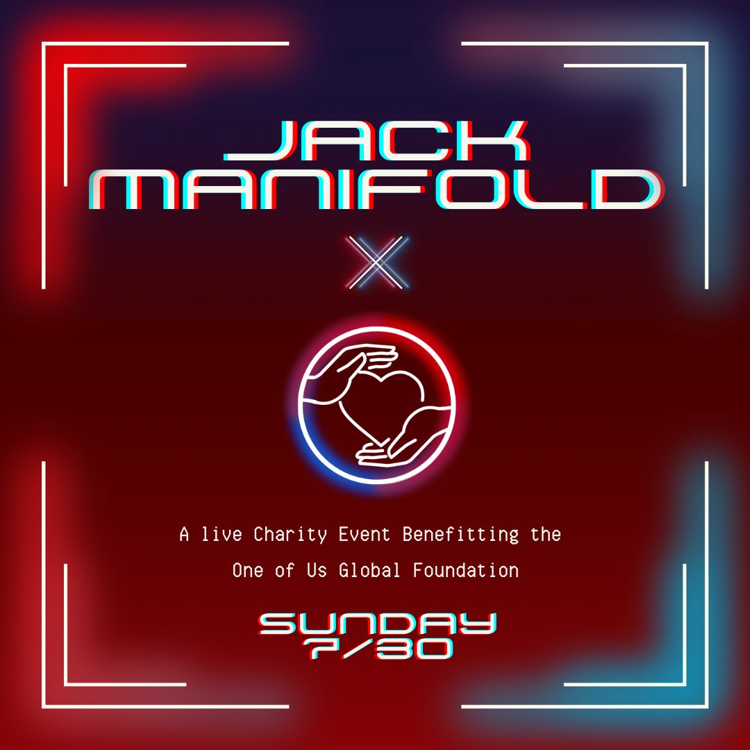 JackManifoldTwo's tweet photo. Sadly, I won’t be live for the next couple of nights, BUT WORRY NOT!!

I’ll be doing a 24hr stream on the TSMP this Sunday to raise money for the One of Us Foundation! BE THERE SUNDAY 3pm BST https://t.co/nhTWuhZpUE