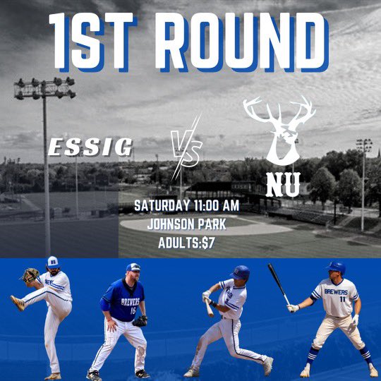 NUBrewCrew1's tweet photo. Playoffs start tomorrow at 11:00 vs @BluejaysEssig #LetsTacoBoutIt #MrPlow #4ToGet https://t.co/eNU2gWSWzY
