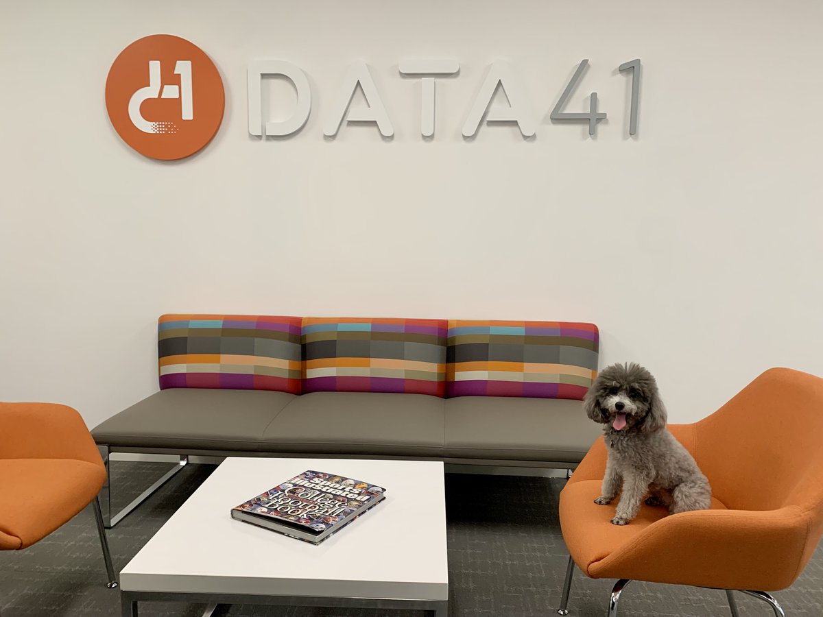 Data41's tweet photo. Happy Friday! The @Data41 team wishes you a "pawesome" weekend! 🧡🐾🤍 https://t.co/84Iadzqqh5