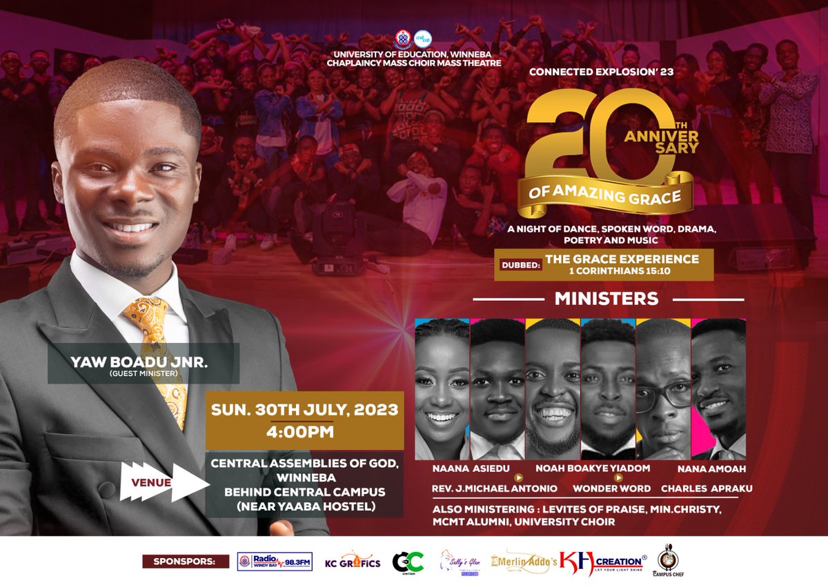 kingwonderword's tweet photo. Brethren!!!!!!!!!!
Gleefully, I am inviting you to this year’s *Connected* *Explosion/20th Anniversary* dubbed *"The* *Grace Experience"*
🔥🔥🔥🔥🔥 You just can't afford to miss this!
*VENUE: CENTRAL ASSEMBLIES OF GOD.
#FTLN
#WonderWord https://t.co/4xgYjN0ze1