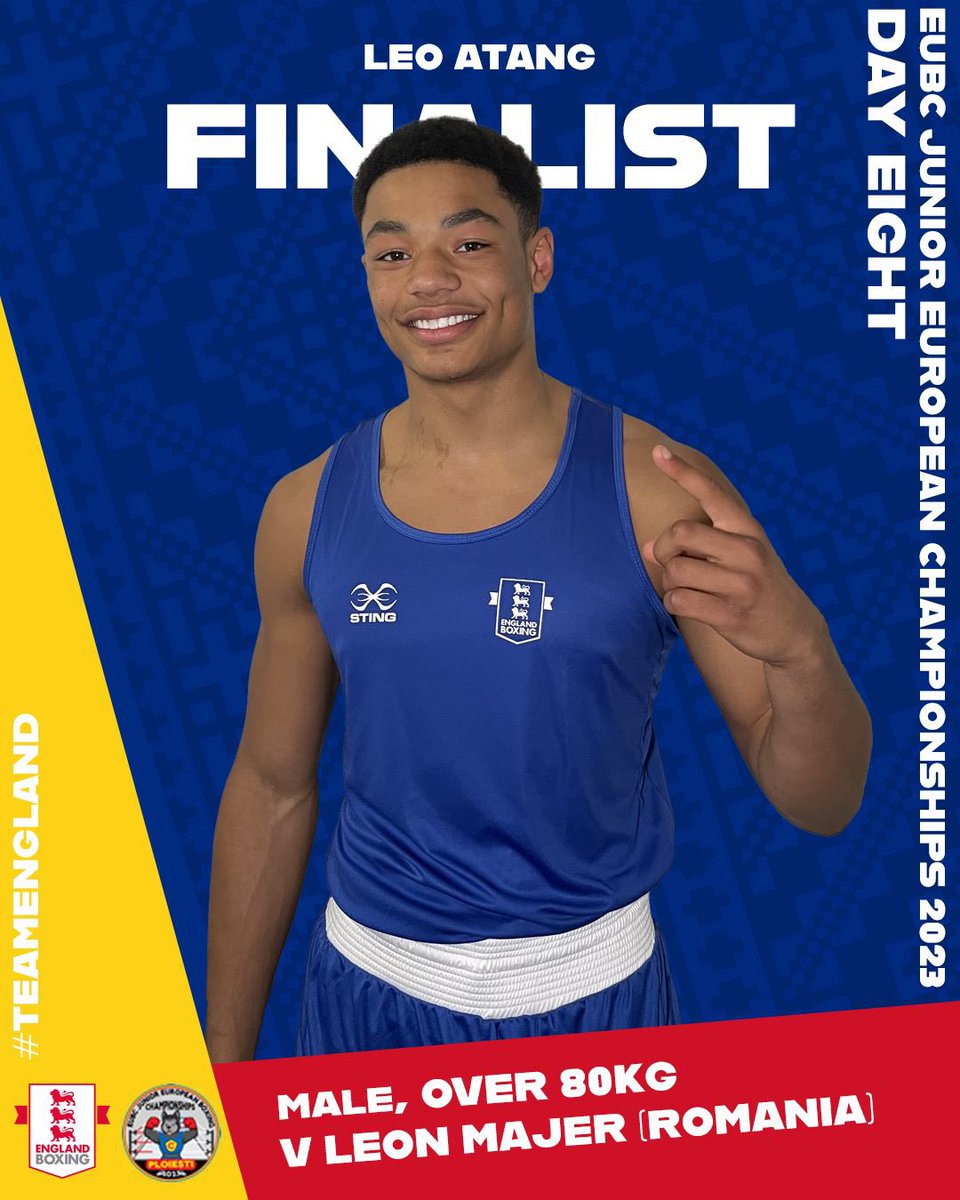 FINALIST 🥊

Junior Male, Over 80kg - Leo Atang (England 🏴󠁧󠁢󠁥󠁮󠁧󠁿) beat Leon Majer (Romania 🇷🇴) by KO.

Congratulations, Leo 👊

#TeamEngland #JuniorEuros2023 <a href="/LegionsABC/">Legions ABC</a>