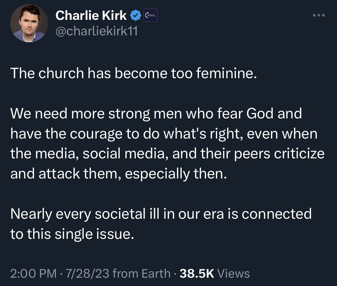 So, lack of courage to do what’s right is a feminine quality?