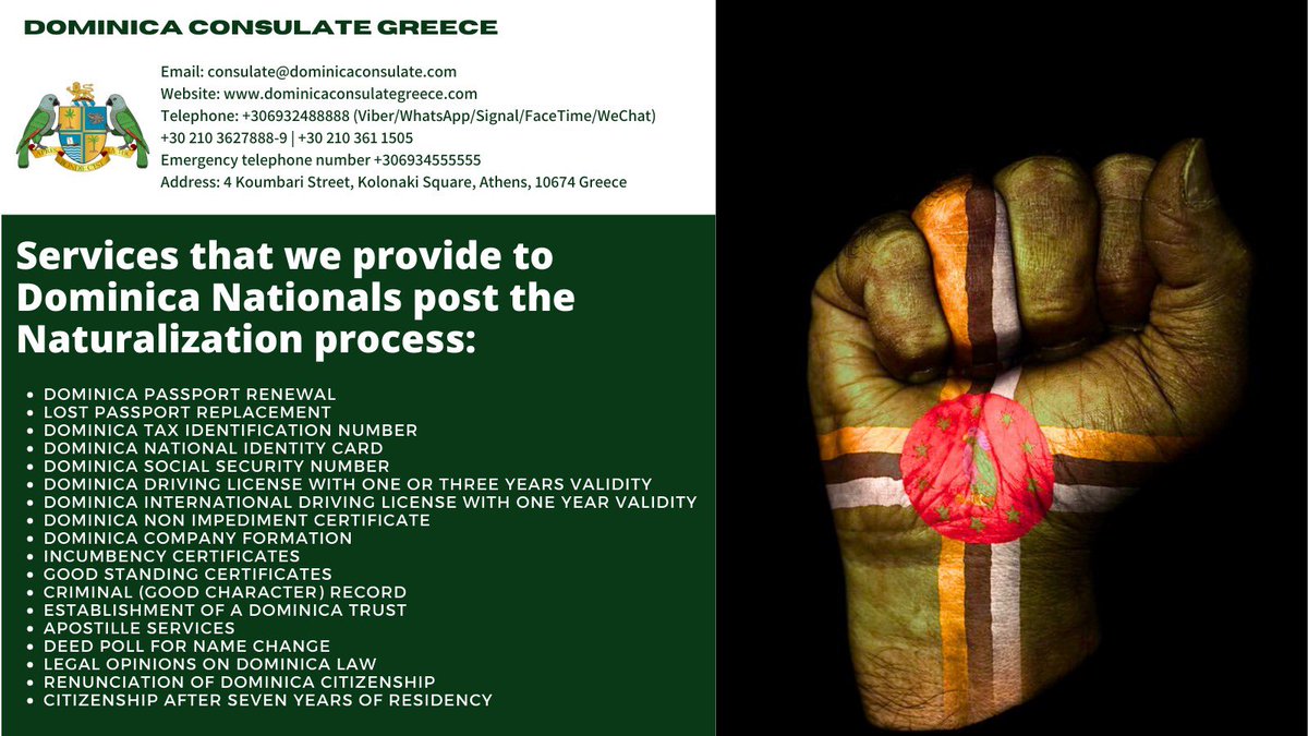 dominica_of's tweet photo. #dominica #dominicans #caribbean #naturalization #travel #passport #passportrenewal #company #formation #taxidentificationnumber #apostille #apostilleservices #deedpoll #changename #drivinglicense #drivingpermit #drivingpermit #incumbency #legalopinion #citizenshipbyinvestment https://t.co/ZZHPMLSXt6