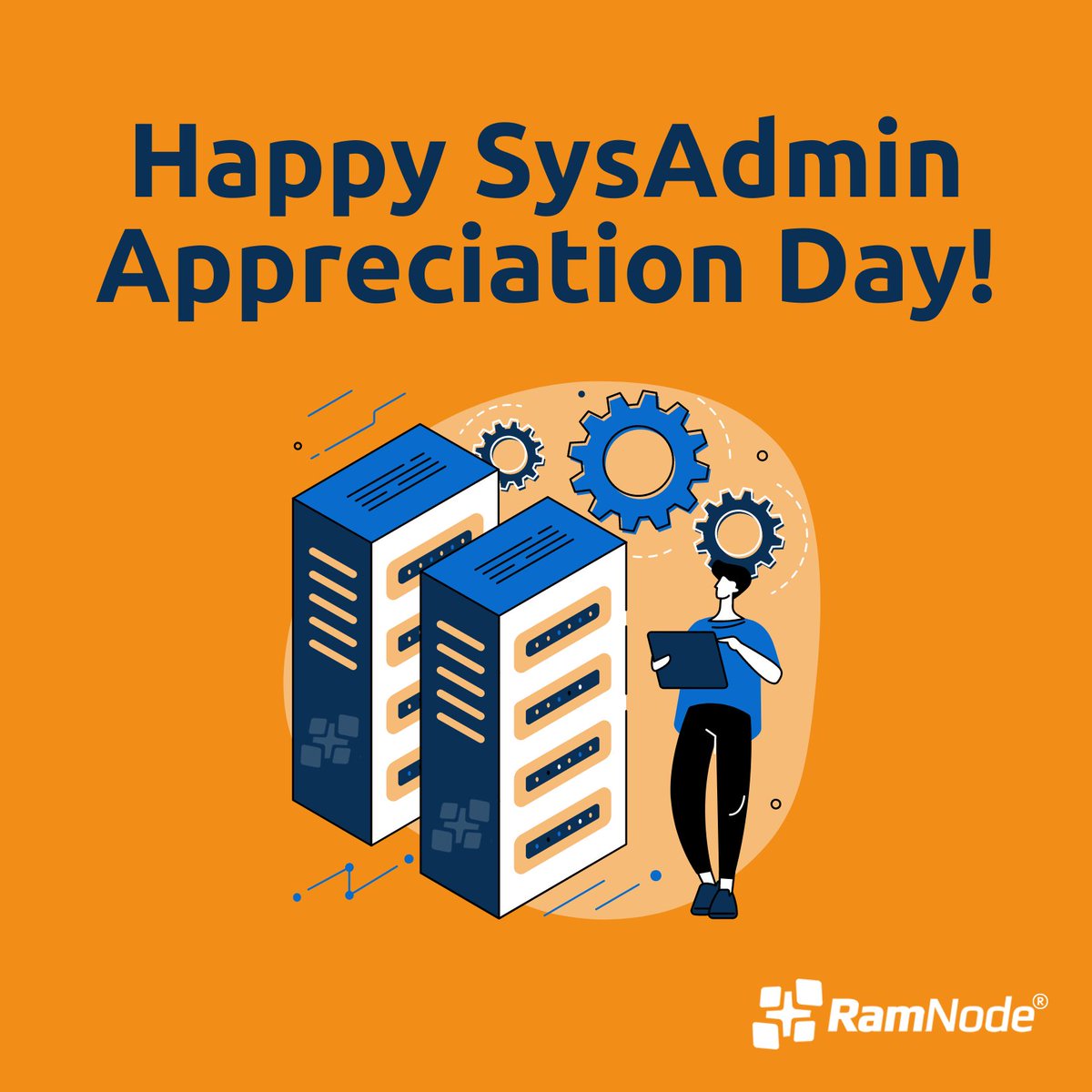 RamNode's tweet image. To the silent guardians of our networks, handling everything from routine tasks to urgent fixes - we see you, we appreciate you. Happy System Administrator Appreciation Day! #SysAdminDay #RamNode