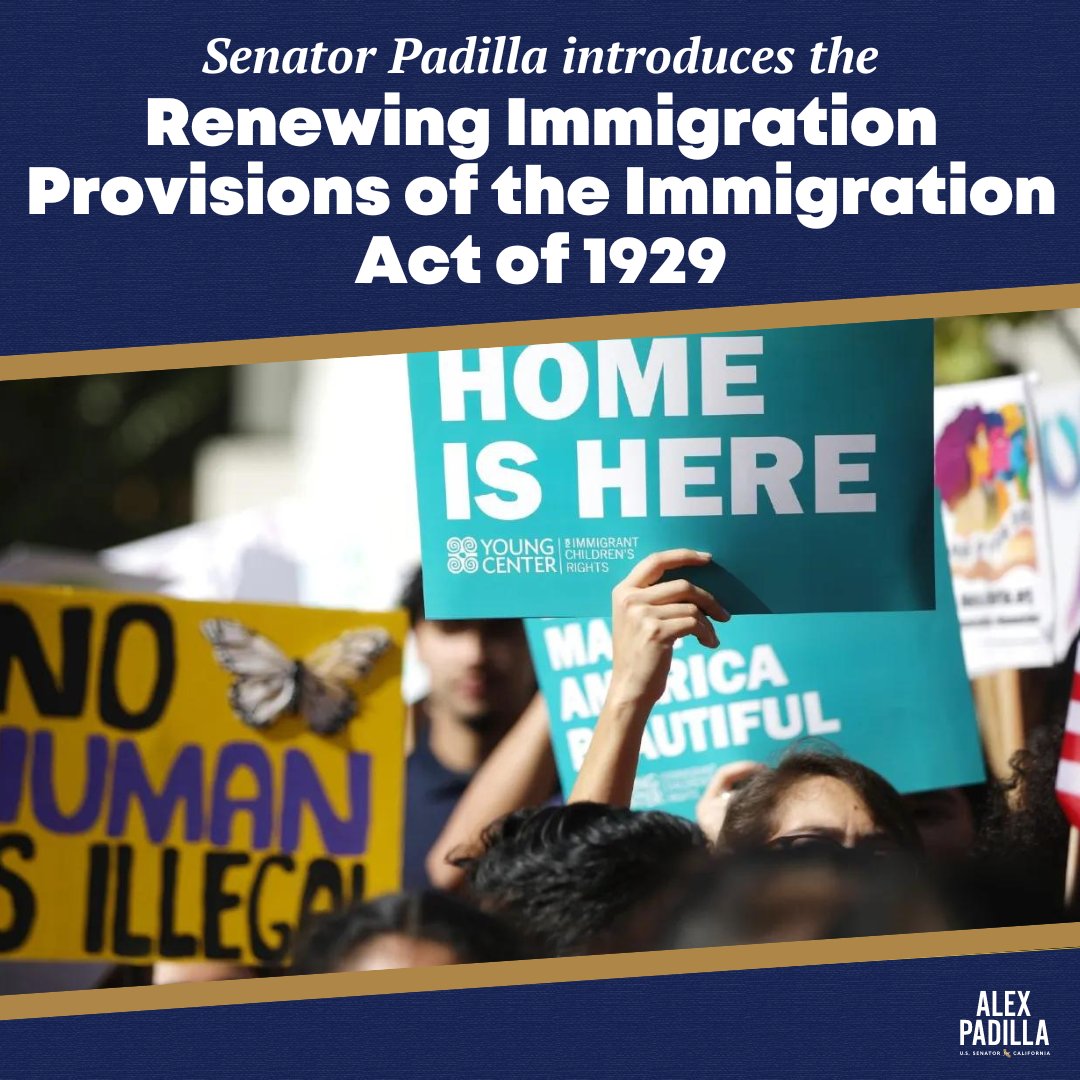 SenAlexPadilla's tweet photo. America’s outdated immigration system is holding back our country &amp; economy.

I intro'd a bill to amend the Registry cutoff date for the first time in almost four decades––providing Dreamers, TPS holders, and immigrants who have lived here for years with a pathway to citizenship. https://t.co/ShbxcEQ0d6