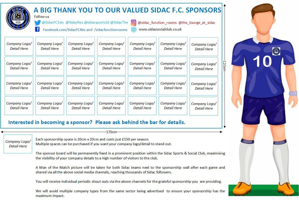 As a Football club we are always striving to be the best that we can. We are looking for sponsors to help us with that motion. If you are looking to sponsor a local football team please reach out to us via DM.

#upthedac