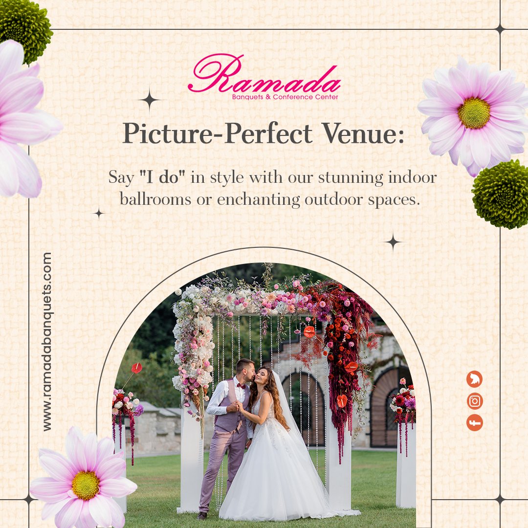 RamadaBanquets's tweet photo. Don't miss out on the wedding of your dreams! Contact Ramada Banquets in Chicago, IL, today and let us make your summer wedding a true celebration of love and joy. 

#RamadaBanquets #SummerWedding #ChicagoWedding #LoveInBloom #DreamWedding #ChicagoTechSolution #CTS #PoweredByCTS https://t.co/qctWsdni3a