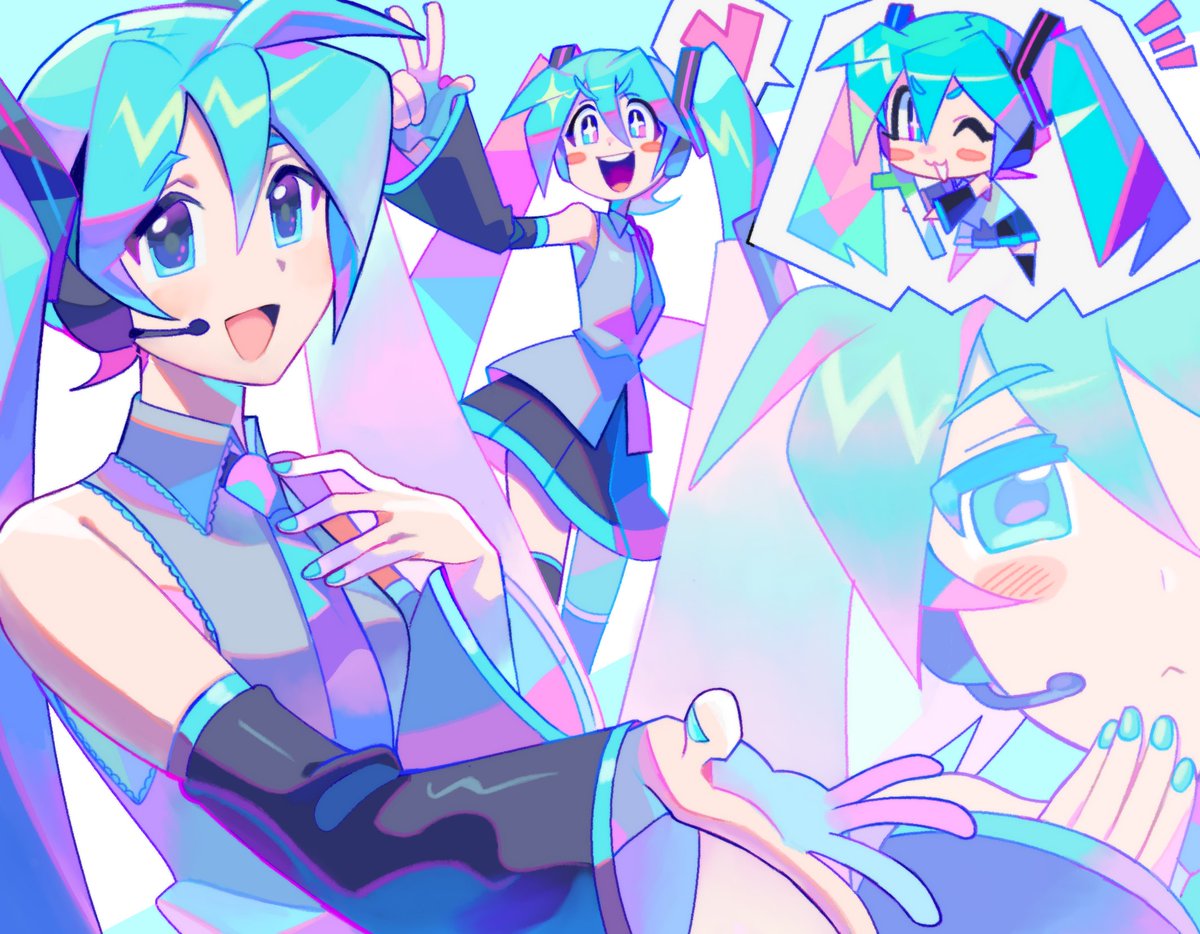 初音ミク 「Miku Miku Miku」|데나씌(Denaseey)のイラスト