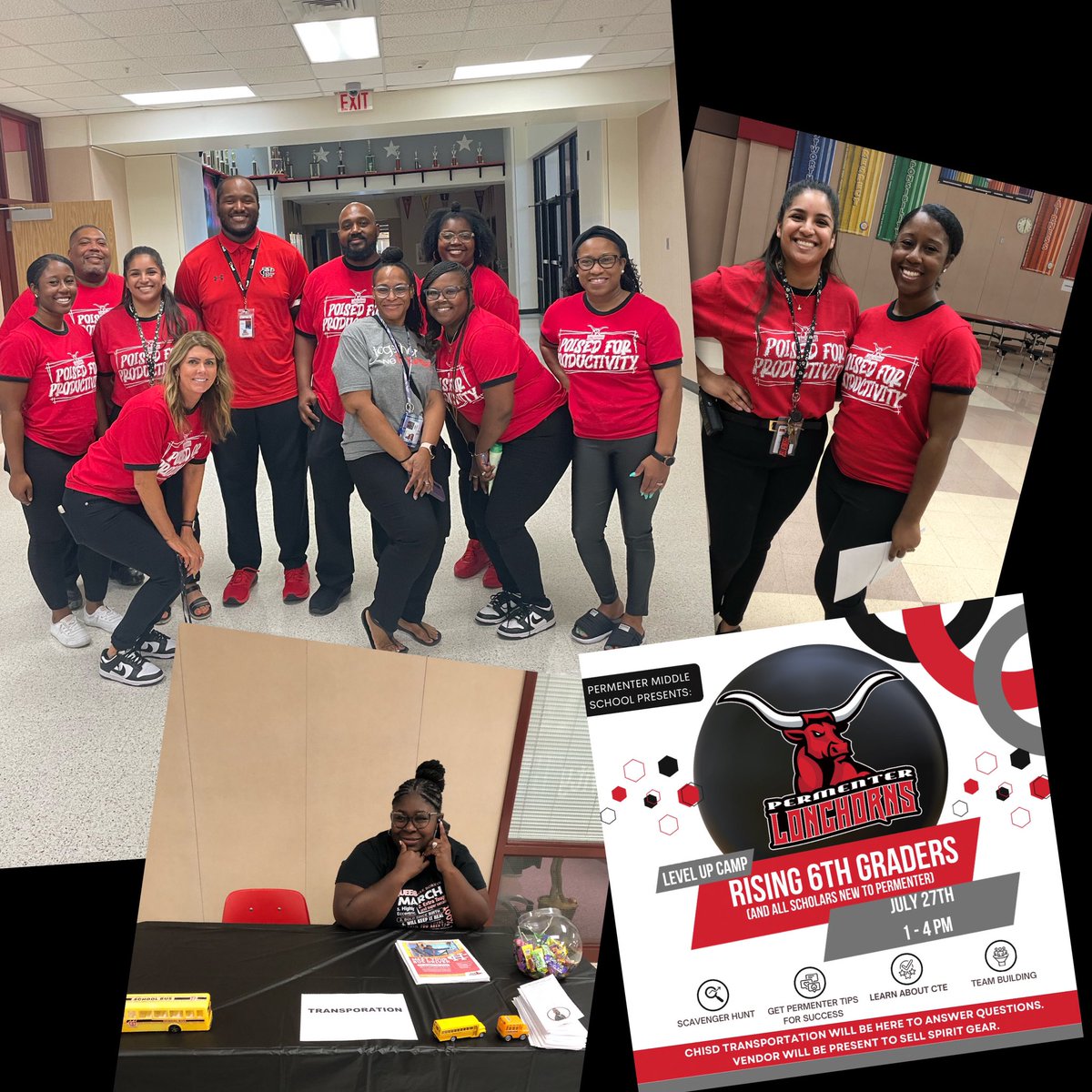 PermenterCH's tweet photo. A heartfelt thanks to all of our staff and new Permenter families who joined us yesterday for our Level Up Camp! Special thanks to @CHISDTransport, @MiddlePermenter, @permentercte, @LoweTyesha and @T_Graham14 for your support and partnership! #PermenterPride https://t.co/GUPuceCsAA
