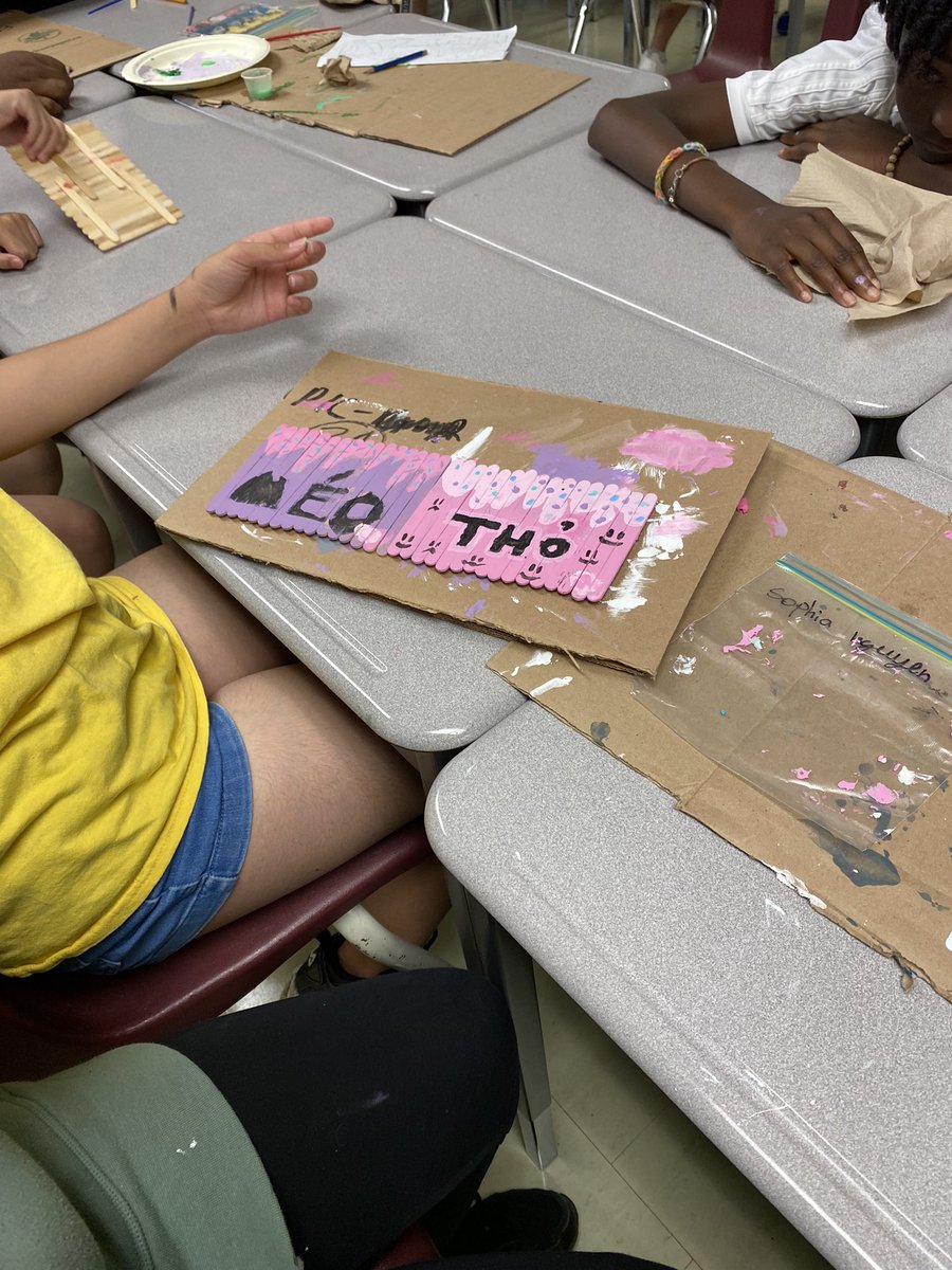 Excitement of completing Summer School with Artwork.
