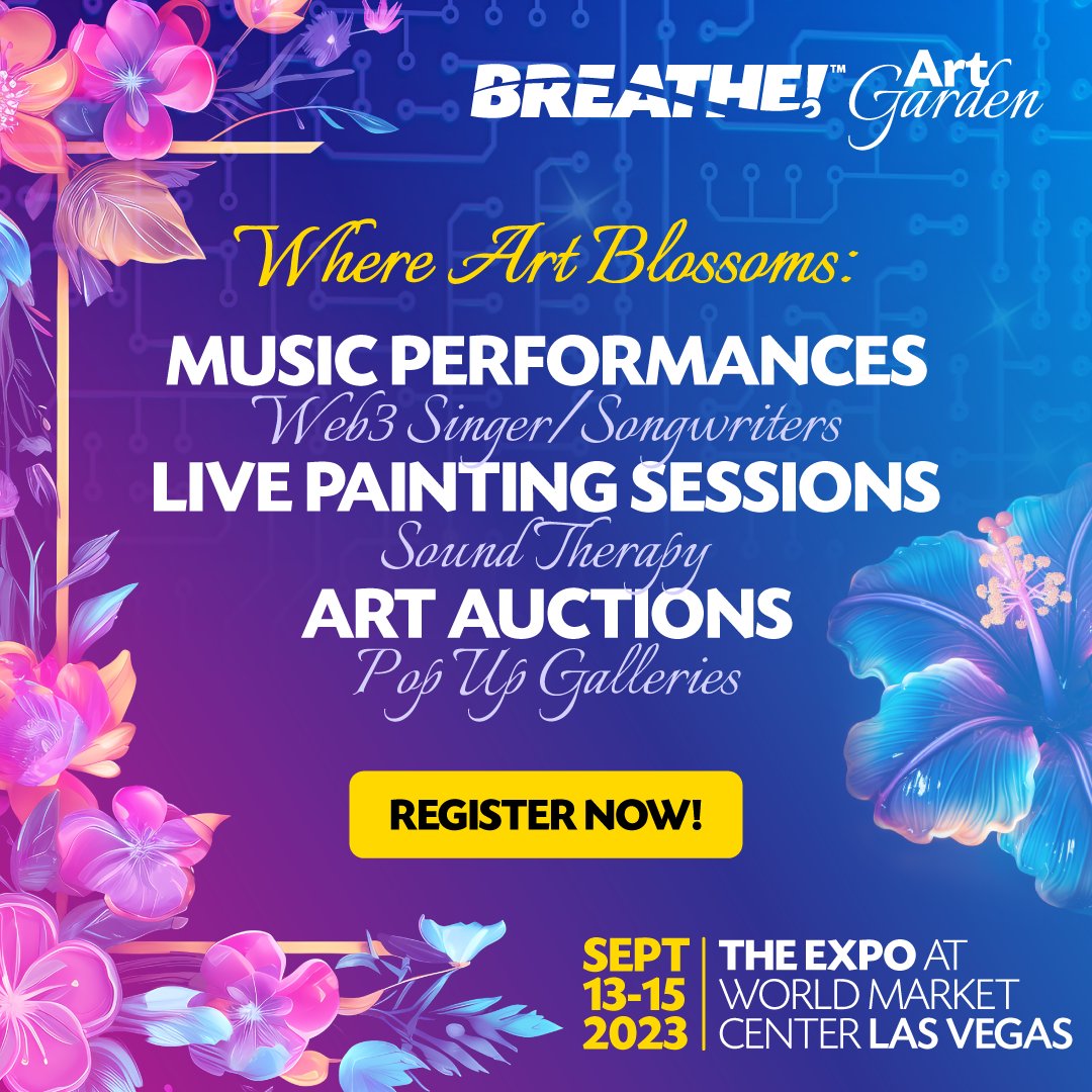 BREATHEexp's tweet photo. 🌼 Calling all art lovers and creative souls! 🎨💖 Get ready to be WOWed by the magical "Art Garden" at #BREATHEConvention! 🌿It's where physical and digital art collide in the most extraordinary way! 🖼️✨ Let's have an artsy adventure together! 🌺🎭 

#BREATHEConLV #ArtGarden https://t.co/nqhTua4KgE