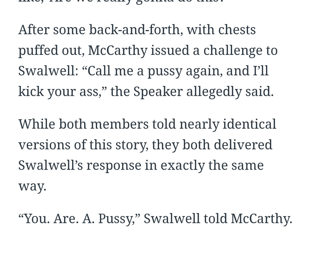 endrwgn's tweet photo. @VernonForGA You seriously left out the part where right after McCarthy dared Swalwell, Swalwell said "You. Are. A. Pussy." And thought we'd miss it?

Are you for real? https://t.co/91ZEUS8m8l