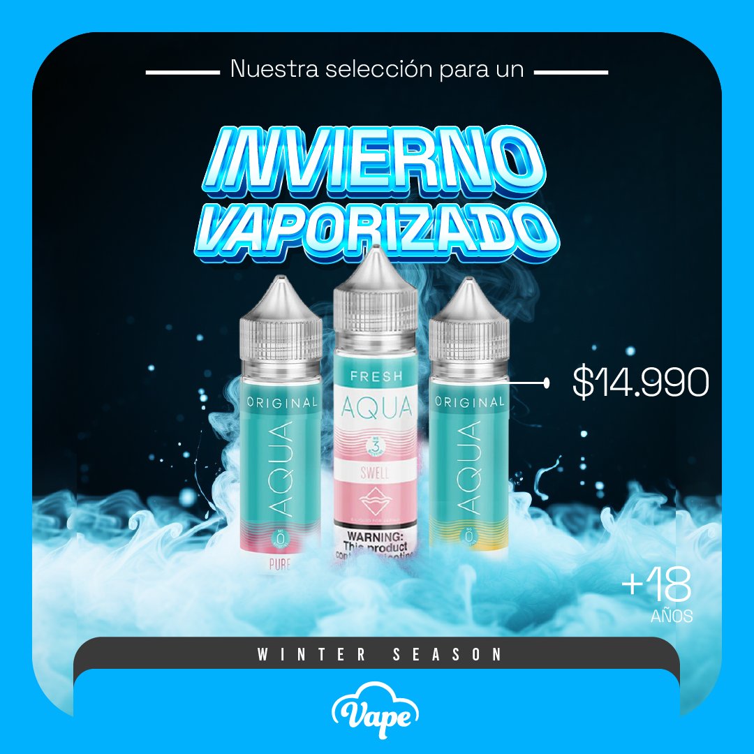 VapeChile's tweet photo. 💧 ¡Refresh de tu invierno con Aqua! 💧

Directamente desde USA, este líquido combina los sabores más populares en una explosión de frutas donde el melón es el protagonista.

¡Descubre estos y más descuentos en nuestra página web! 🍓🍎🍉💦

#AquaPureMelon #FrutaExplosion https://t.co/OhYyh4slfq