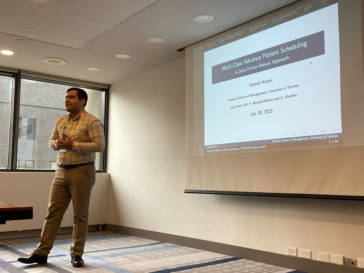 HamidArzani's tweet photo. It was a great experience to present our work at @INFORMS #Healthcare2023 conference in Toronto and an excellent chance to meet fellow researchers in the healthcare domain. Thanks to the conference organizers for making it all happen. https://t.co/30fmi3TTgT