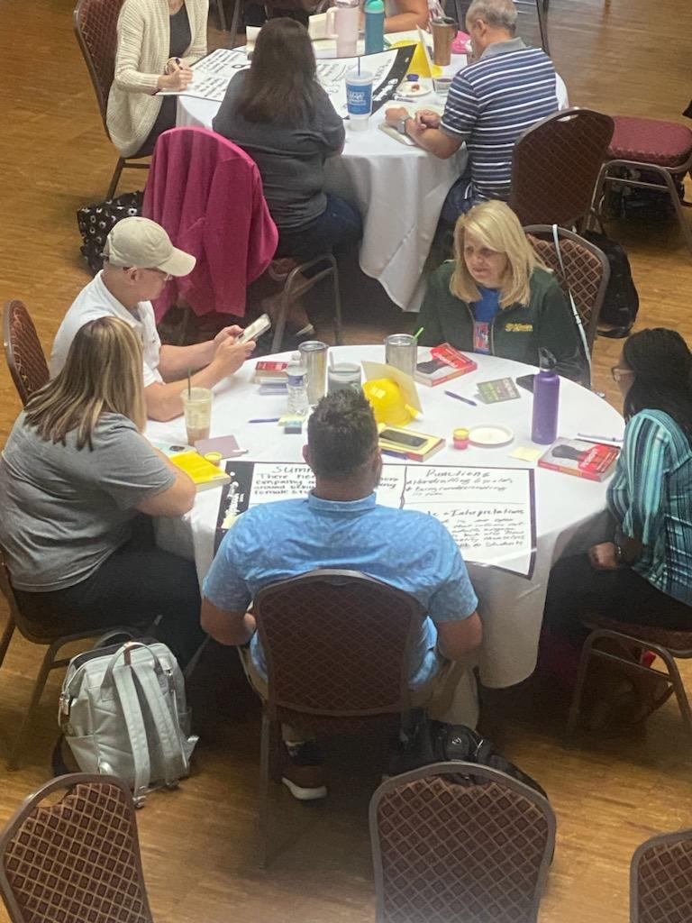 RamseyMS_JCPS's tweet photo. The learning continued as Ramsey staff created chapter summary posters for our Pushout book study during our equity session. Mirror work in action. #EmbraceChange #ServeToBeGreat https://t.co/VVYMMRzXhm